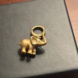 Fossil Gold Rose Tone Elephant Charm